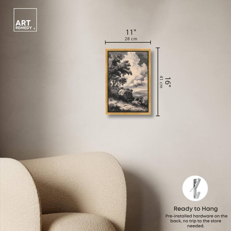 Chiaroscuro Cliffs Canvas by Art Remedy