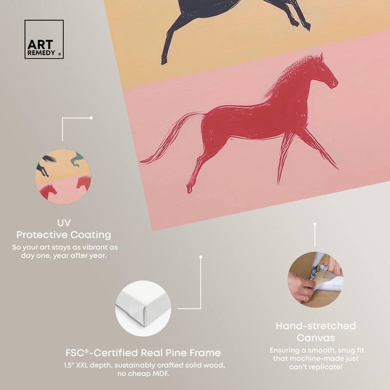 Galloping Quartet Canvas by Art Remedy, Gallery Wrapped