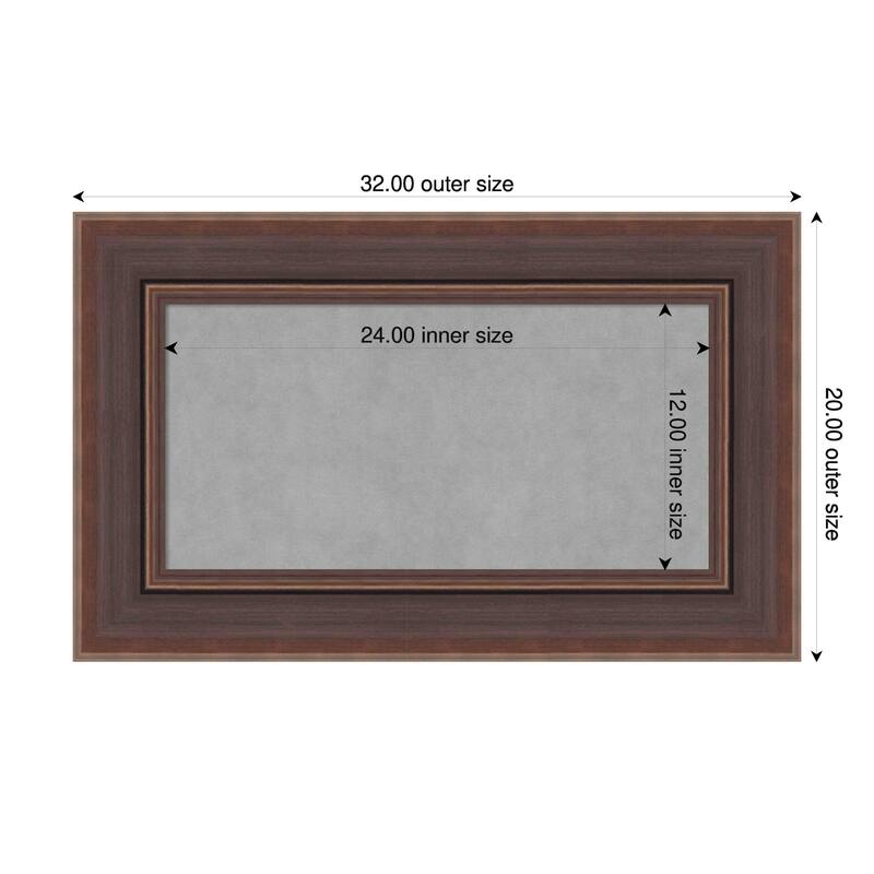 Amanti Art Moab Brown Bronze Framed Magnetic Board - 32 x 20 in