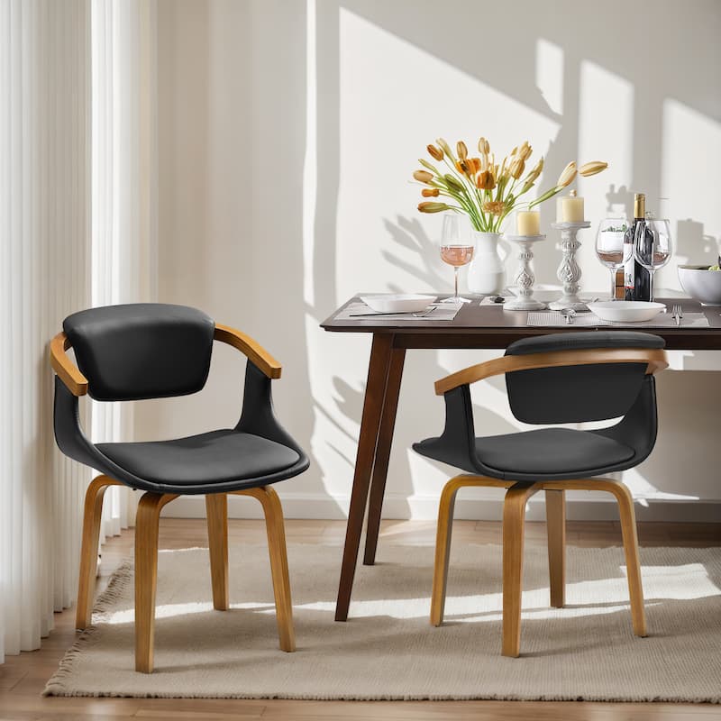 Art Leon Mid-Century Modern Swivel Dining Chair (Set of 2)