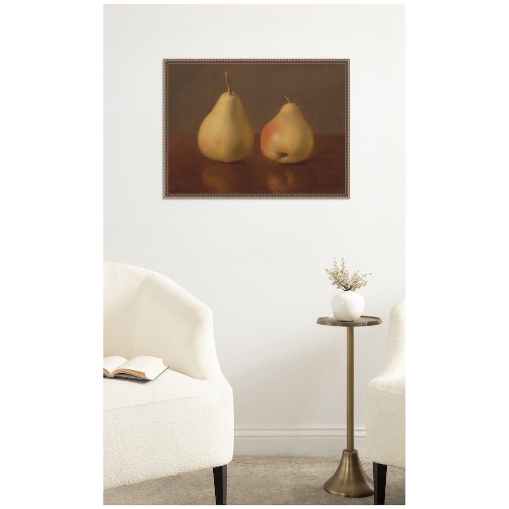 Kate and Laurel Two McLaughlin Pears by Nostalgia Prints Framed Canvas Wall Art Print