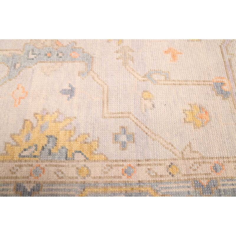 ECARPETGALLERY Hand-knotted Modern Oushak Light Grey Wool Rug - 7'11 x 10'0