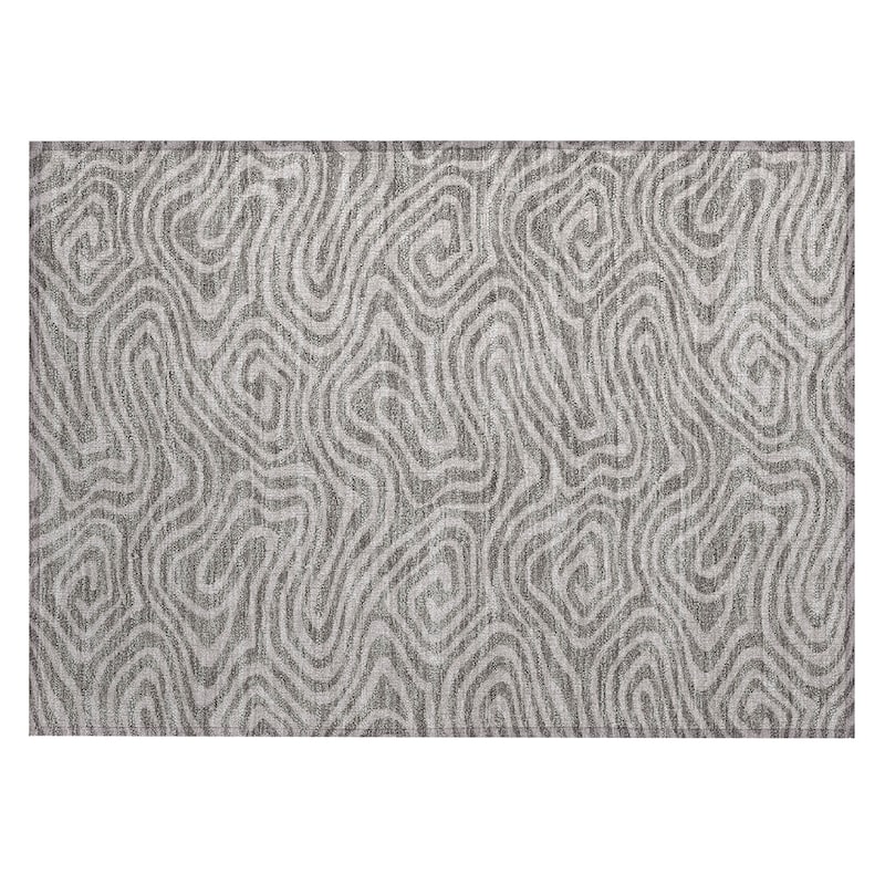 Machine Washable Indoor/ Outdoor Abstract Modern Chantille Rug