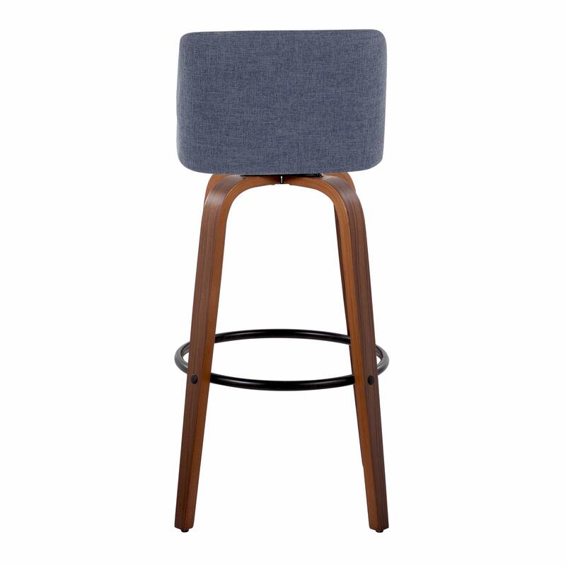 Carson Carrington Vallberga 30" Fixed-Height Bar Stool with Walnut Wood Base (Set of 2)
