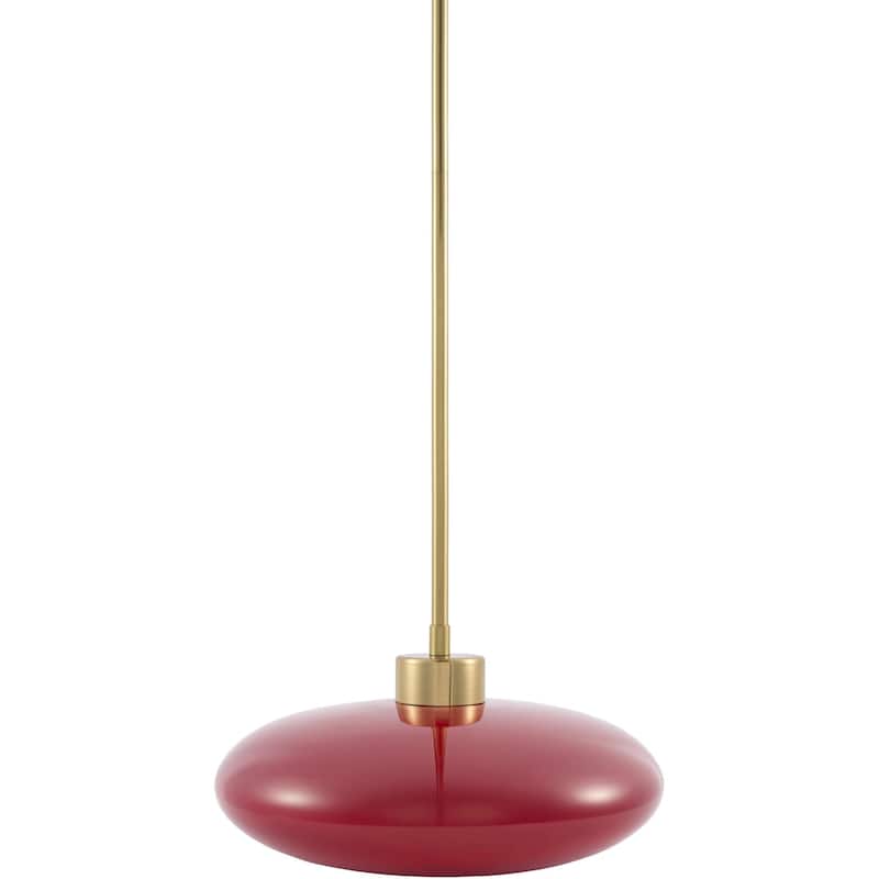 Livabliss Nozay Cottage Pendant - 12"L x 12"W x 4"H - Red