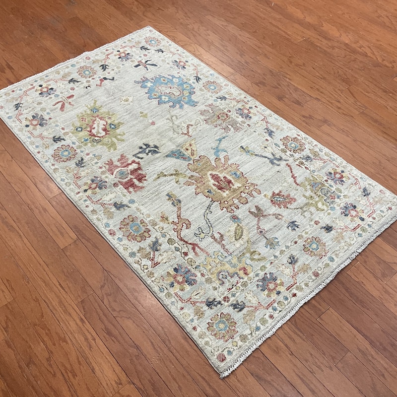 HERAT ORIENTAL Handmade Vegetable Dye Oushak Wool Rug - 3'5" x 5'10"
