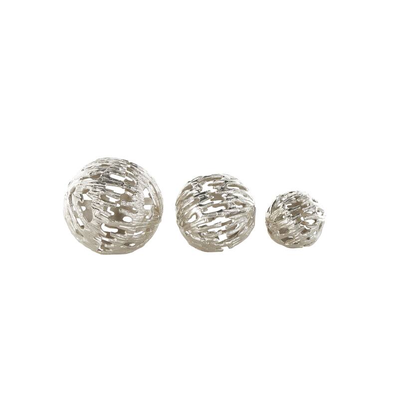 Aluminum Metal Abstract Metallic Cutout Orbs & Vase Filler - Set of 3 Silver or Gold - Roche River Decor
