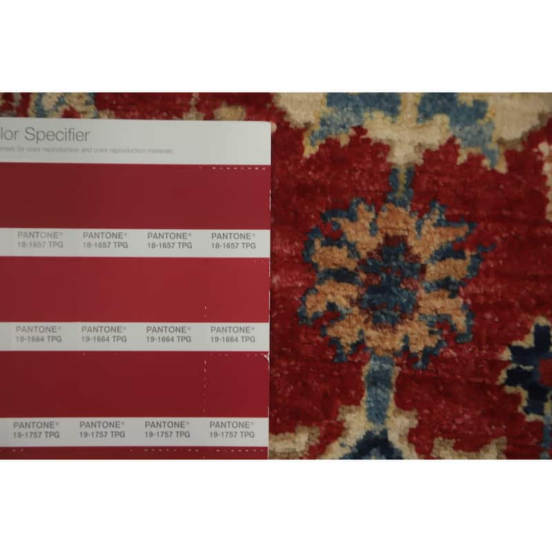 Hand Knotted Oriental 100% Wool Carpet Traditional All-Over Red Ziegler Runner Rug - 12' 0'' X 2' 6''