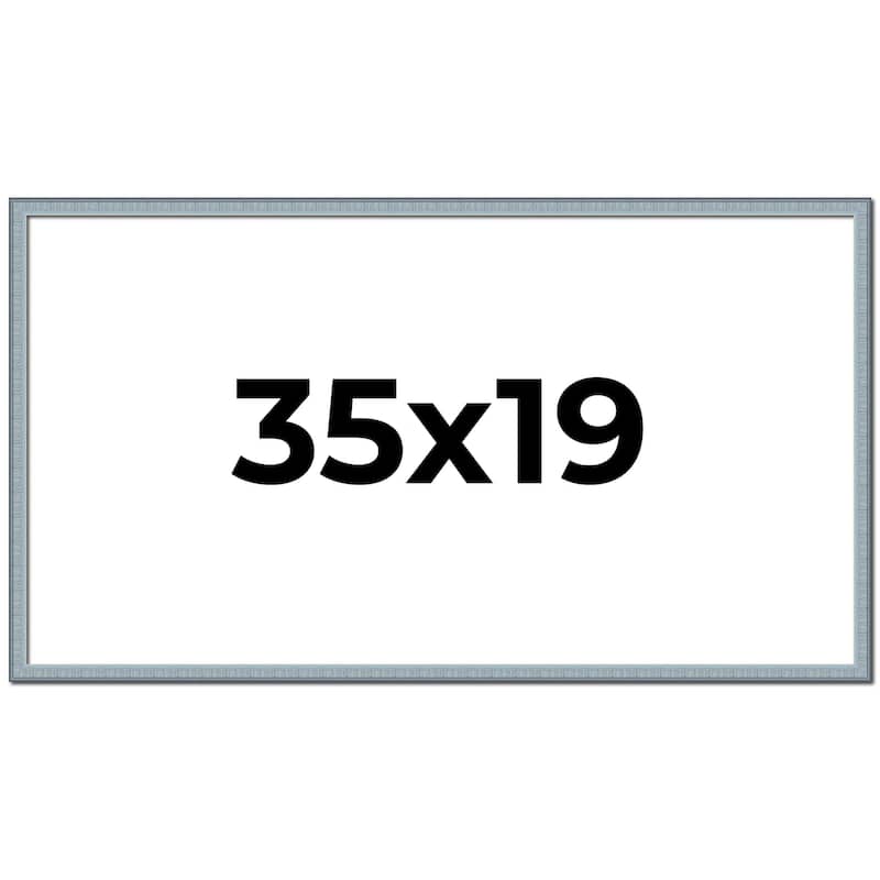 35x19 Frame Rustic Sky Blue Solid Wood Picture Frame | 0.75 Inch