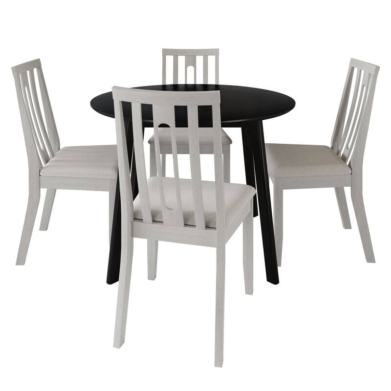 CraftPorch Contemporary 4-Piece Chair and Round Table Dining Set - White