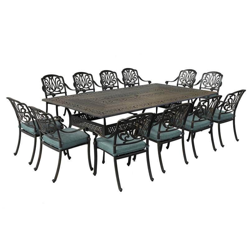 Manasquan 13-piece Gunmetal Aluminum Dining Set by Havenside Home