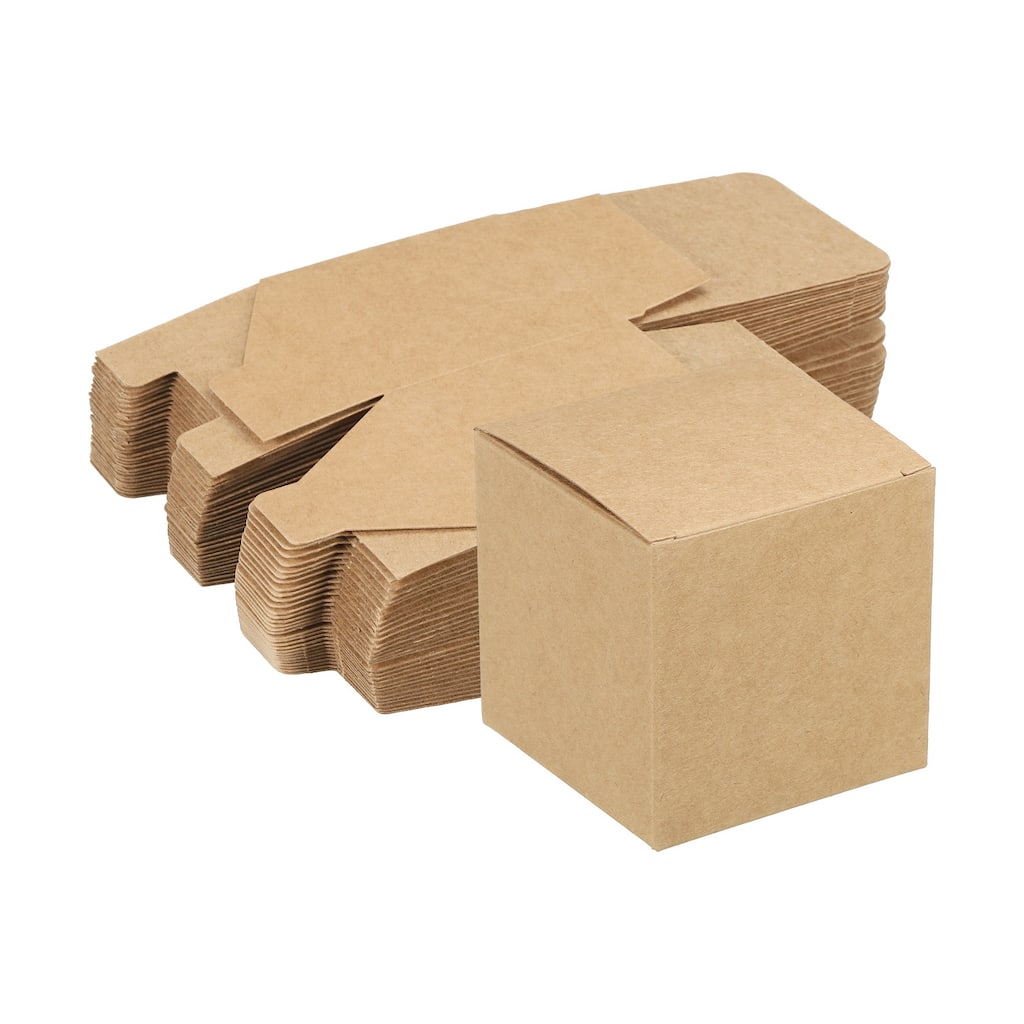 Paper Cardboard Boxes Gift Paper Box Brown 2.8x2.8x2.8 Inch for Gift Wrap 30Pcs