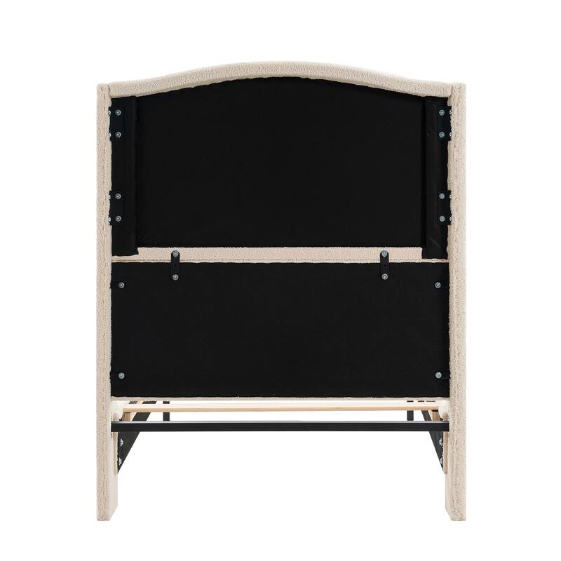 GDFStudio - Jane 49.21" High Back Upholstered Headboard Bed Frame with High Footboard