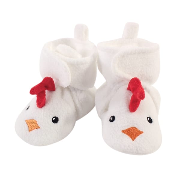 slide 1 of 1, Hudson Baby Baby Cozy Fleece Booties, Chicken 12-18 Months - Chicken