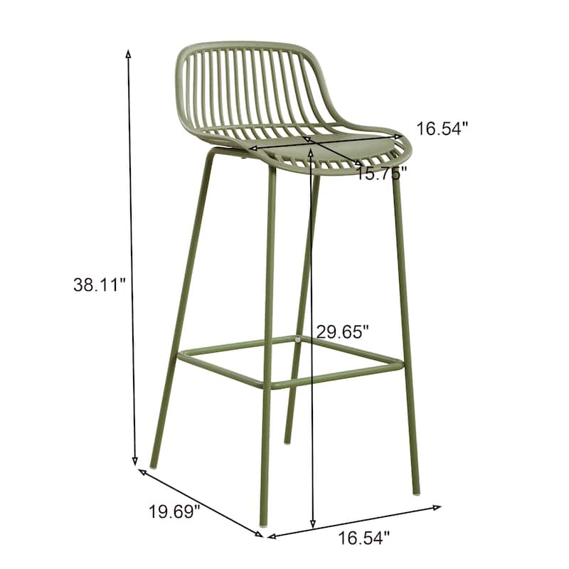 Christopher Knight Home - Benson Modern Outdoor Barstool with Weather-Resistant Design - Set of 2