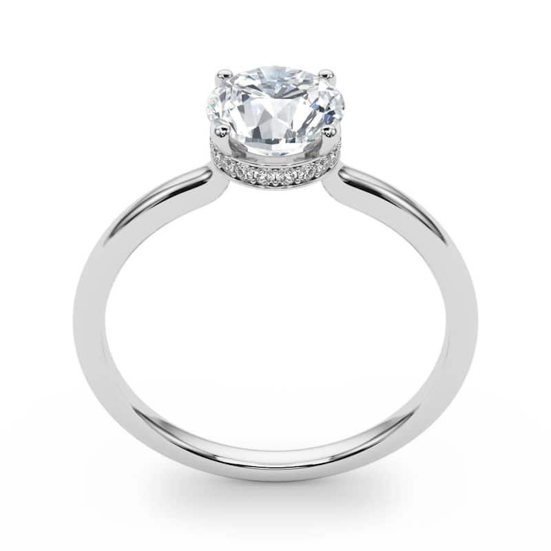 Auriya 14k White Gold Lab Grown Round Diamond Halo Engagement Ring 0.50 to 5.00 ct. tw. (F-G VS)