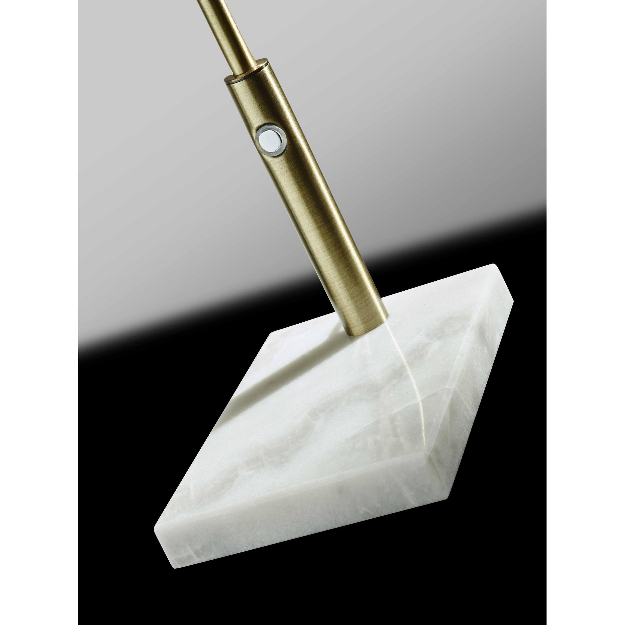 Sleek Brass Metal Adjustable and Dimmable LED Desk Lamp Bed Bath