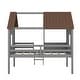 preview thumbnail 9 of 12, Twin Size Low House Loft Bed with Two Side Windows, Grey