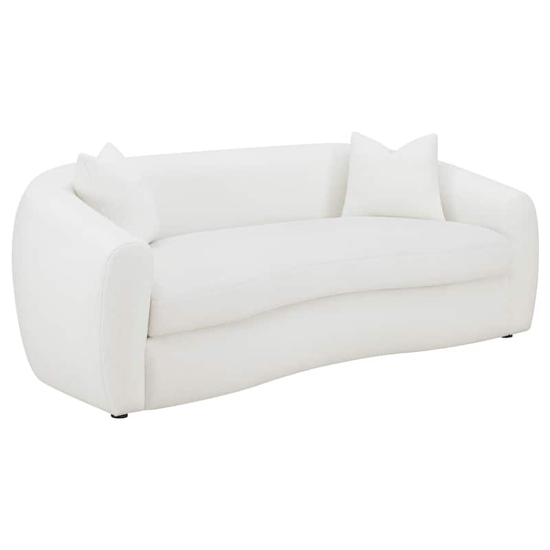 Isabella Faux Sheepskin Upholstered Sofa Natural - Ivory