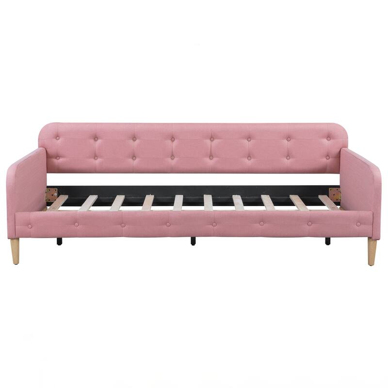 Twin Size Upholstered Daybed with 4 Support Legs