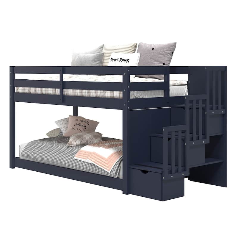 Taylor & Olive Trillium Twin Low Loft Bed with a Twin Under Bed