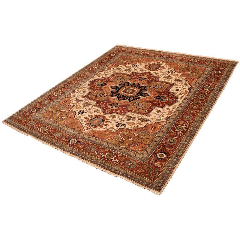 ECARPETGALLERY Hand-knotted Jules Sultane Ivory Wool Rug - 11'9 x 14'9