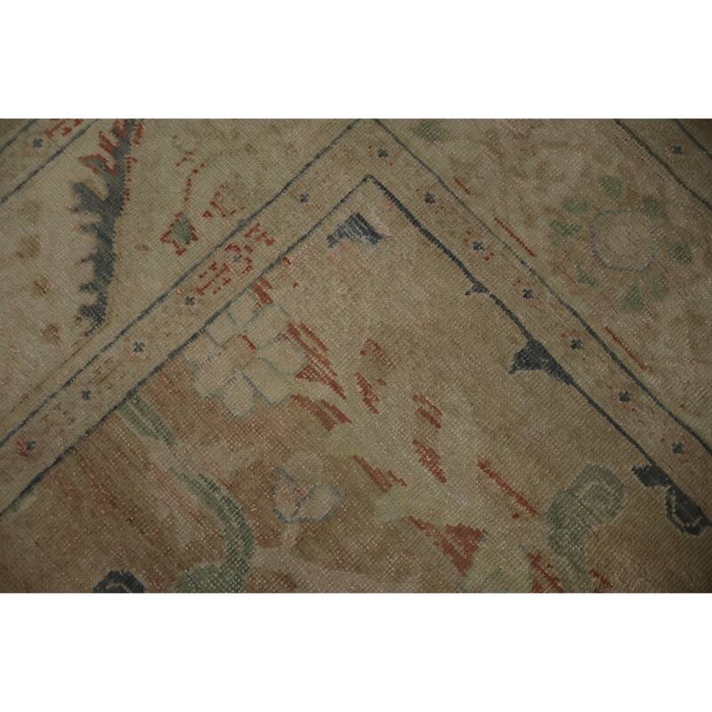 Hand Knotted Oriental 100% Wool Carpet Traditional Floral Brown Ziegler Area Rug - 9' 9'' X 6' 4''