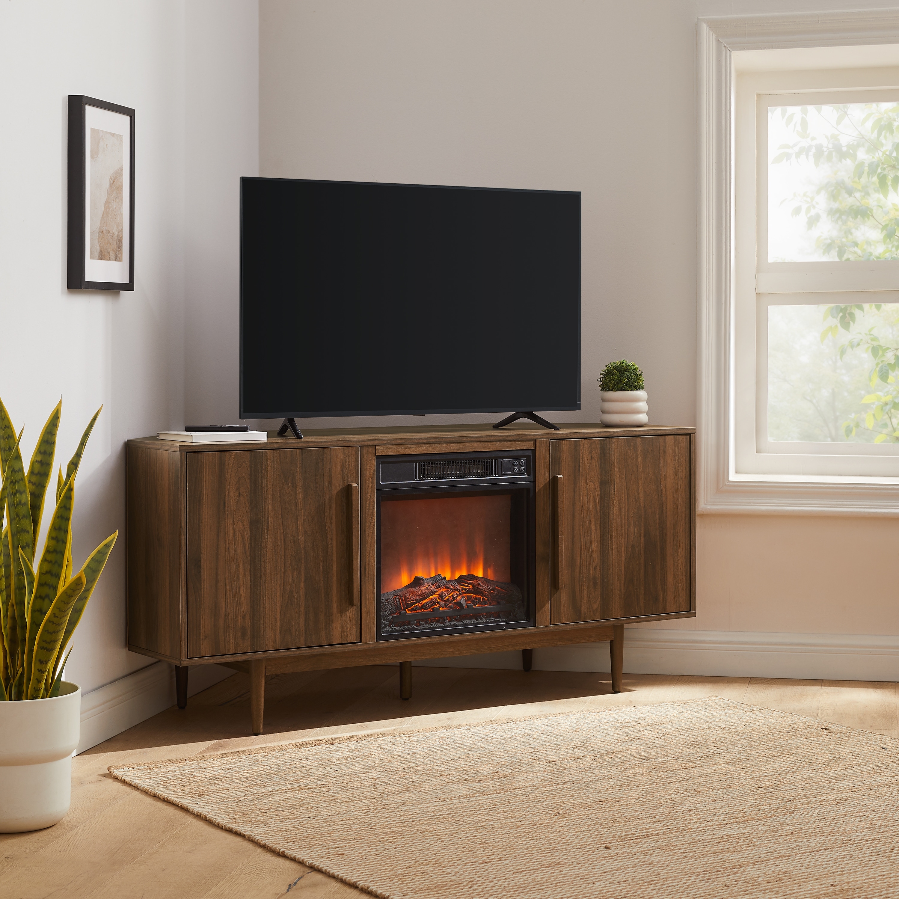 Crosley Liam Corner Fireplace Tv Stand For 65" Tv