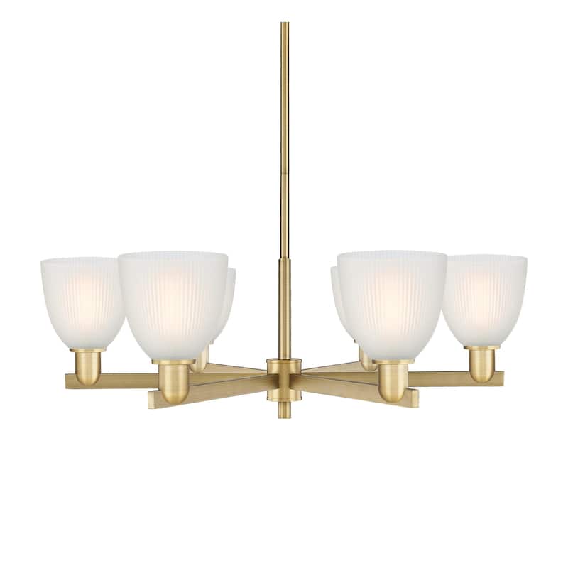 Innovations Lighting 716-6CR-11-36 Castile Chandelier Castile 6 Light - Brushed Brass / White