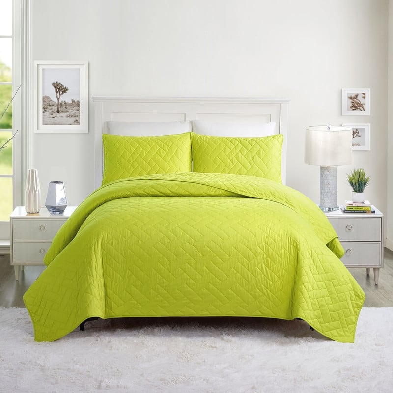 Trina Turk Dream Weaver Cotton Coverlet Set - Full - Queen - Green