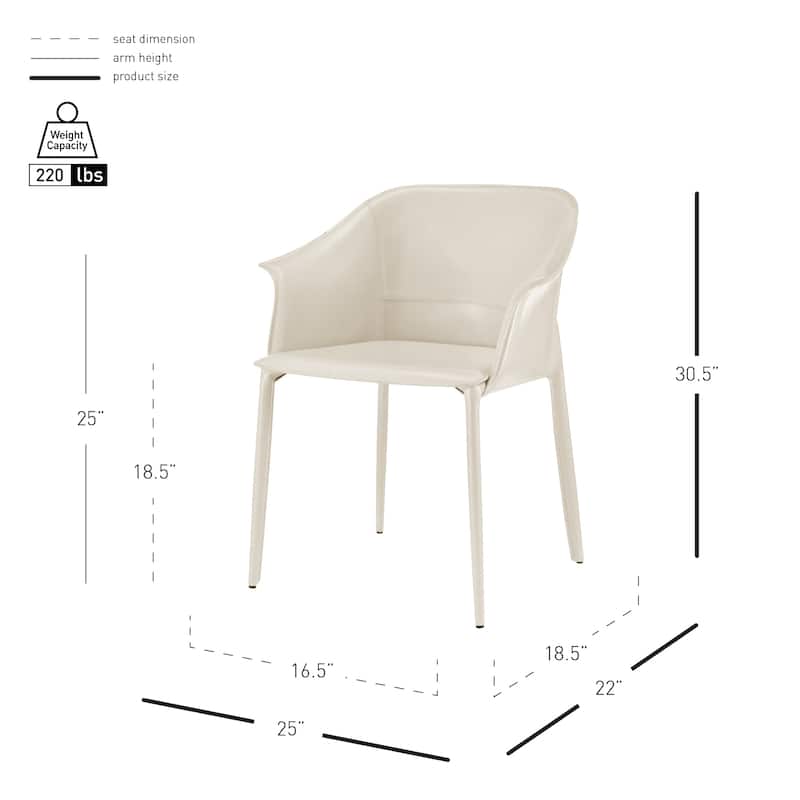 NPD Furniture Callie Recycled Leather Dining Arm Chair