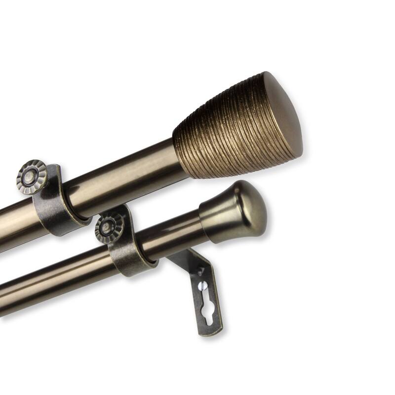 InStyleDesign Zephania Adjustable Double Curtain Rod 13/16 inch dia.