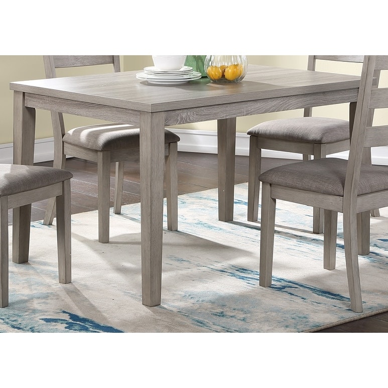 Classic Stylish Natural Finish 5pc Dining Set Kitchen Dinette Wooden Top Table and Chairs Cushions Seats Ladder Back Cha - Natural