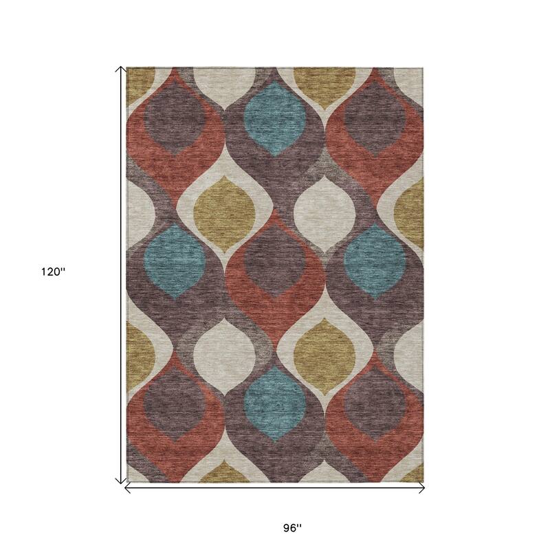 HomeRoots Ogee Transitional Rectangle Outdoor Rug