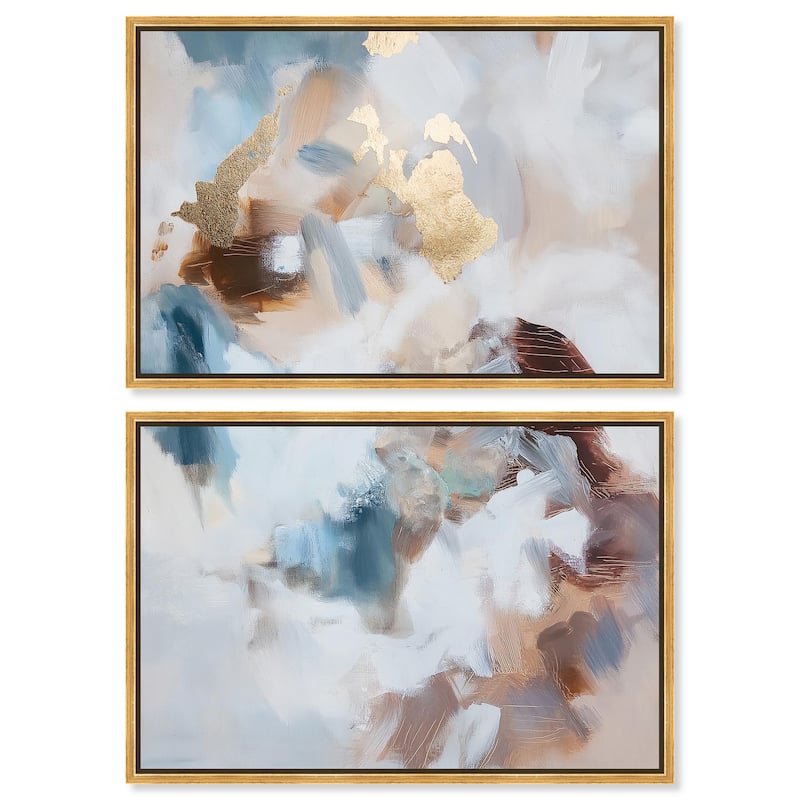 Mother Earth I Canvas Set of 2 by Art Remedy - 30" x 20" - Gold