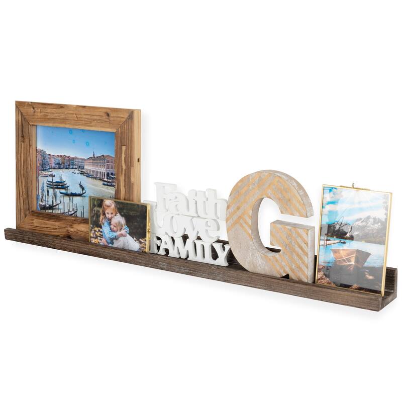 Rustic State Set of 4 Wall Mounted Shelves Picture Ledge 36 Inch