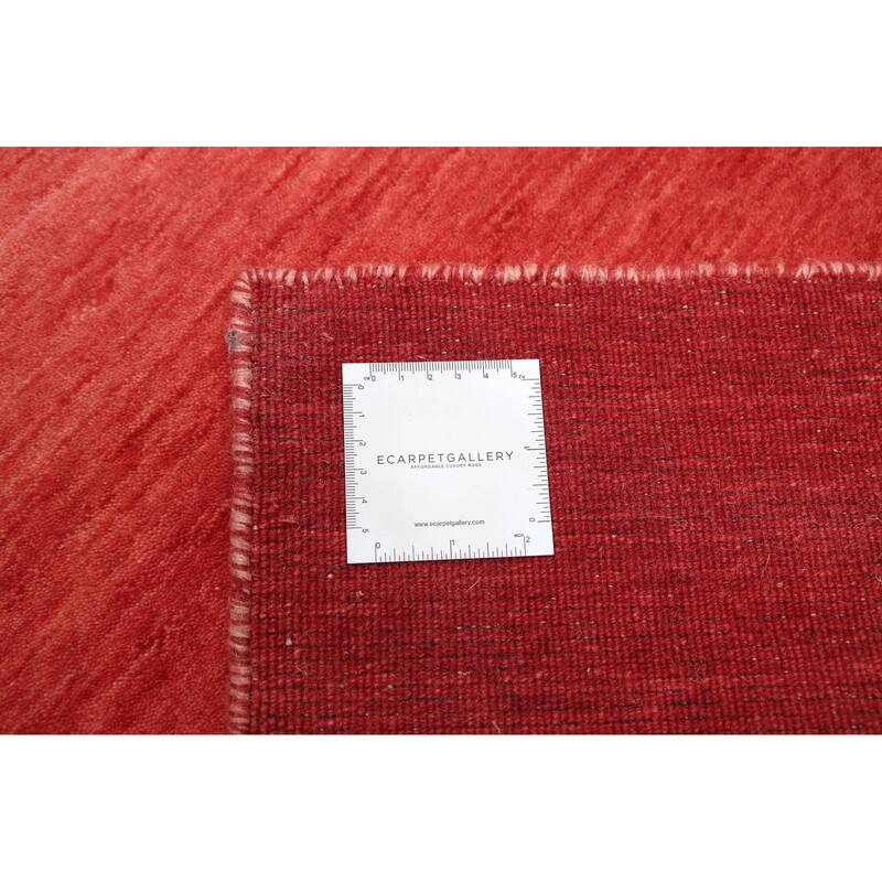 ECARPETGALLERY Hand Loomed Kashkuli Gabbeh Red Wool Rug - 5'7 x 7'10