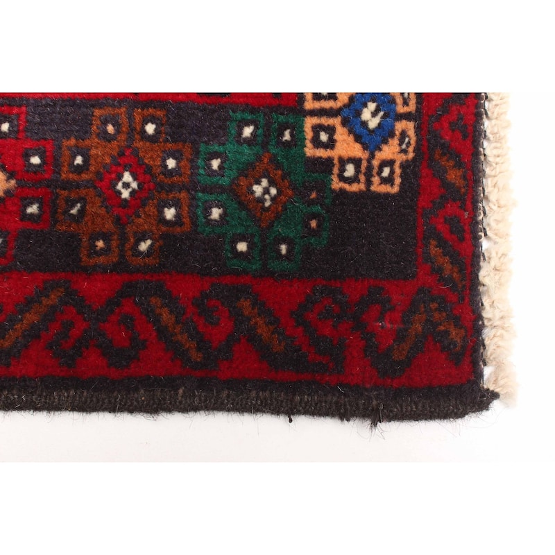 ECARPETGALLERY Hand-knotted Teimani Red Wool Rug - 2'9 x 4'6