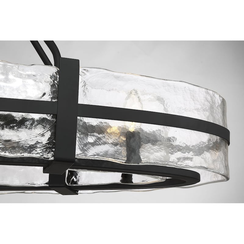 Hudson 10-Light Oval Chandelier in Matte Black