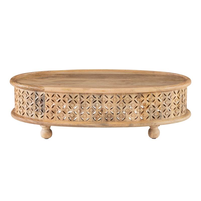 Linon Jennifer Boho Oval Coffee Table