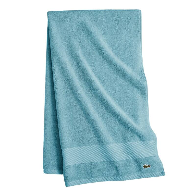 Lacoste Heritage Supima 100% Cotton Bath Towel, Hand Towel, Wash Cloth, and Bath Sheet - Celestial - Bath Sheet