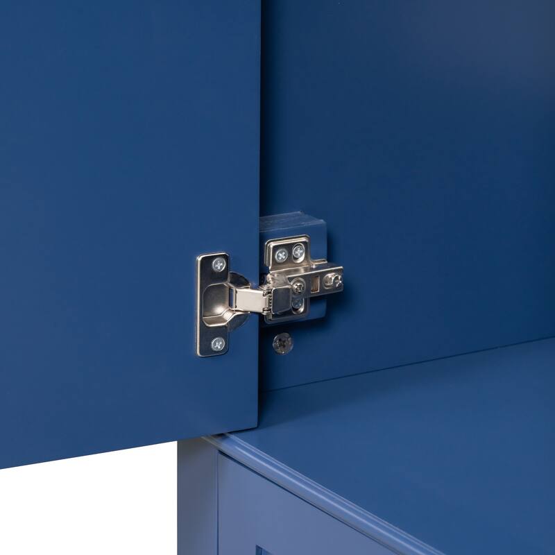 Bathroom Vanity with Ceramic Undermount Sink, Solid Wood Frame, Soft-Close Drawers & Doors, and Gold Handles