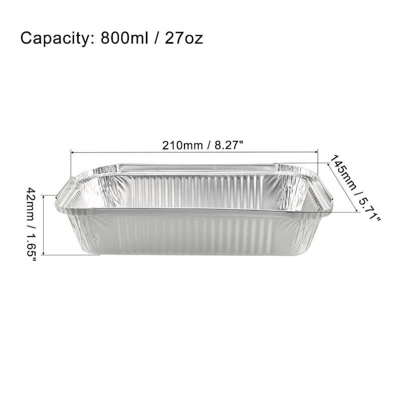 8.3"x5.7" Aluminum Foil Pans, Disposable Trays Containers for Roasting - 16pcs