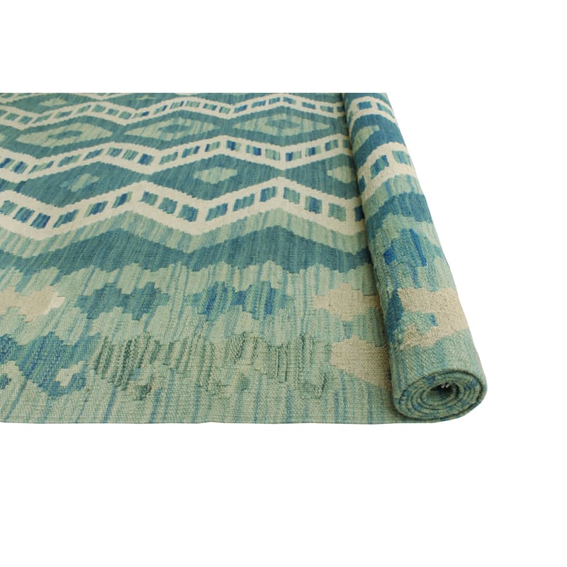 Flatweave Udell Blue/Ivory Rug - 5'9" x 8'2"
