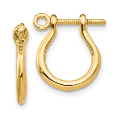 Curata 10k Yellow Gold Small Shackle Link Screw Earrings (pair) - 14.92x13.3mm