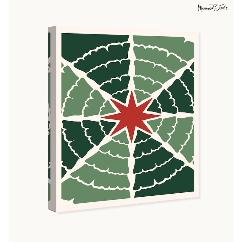 Wynwood Studio Canvas Holiday and Seasonal Center Star Pavillion Green Modern & Contemporary Wall Art Canvas Print