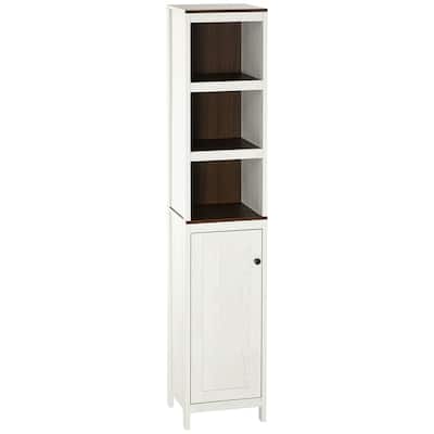 Tall Bathroom Storage Cabinet,Freestanding Tower Cabinet with 3 Open Shelves and Adjustable Shelf