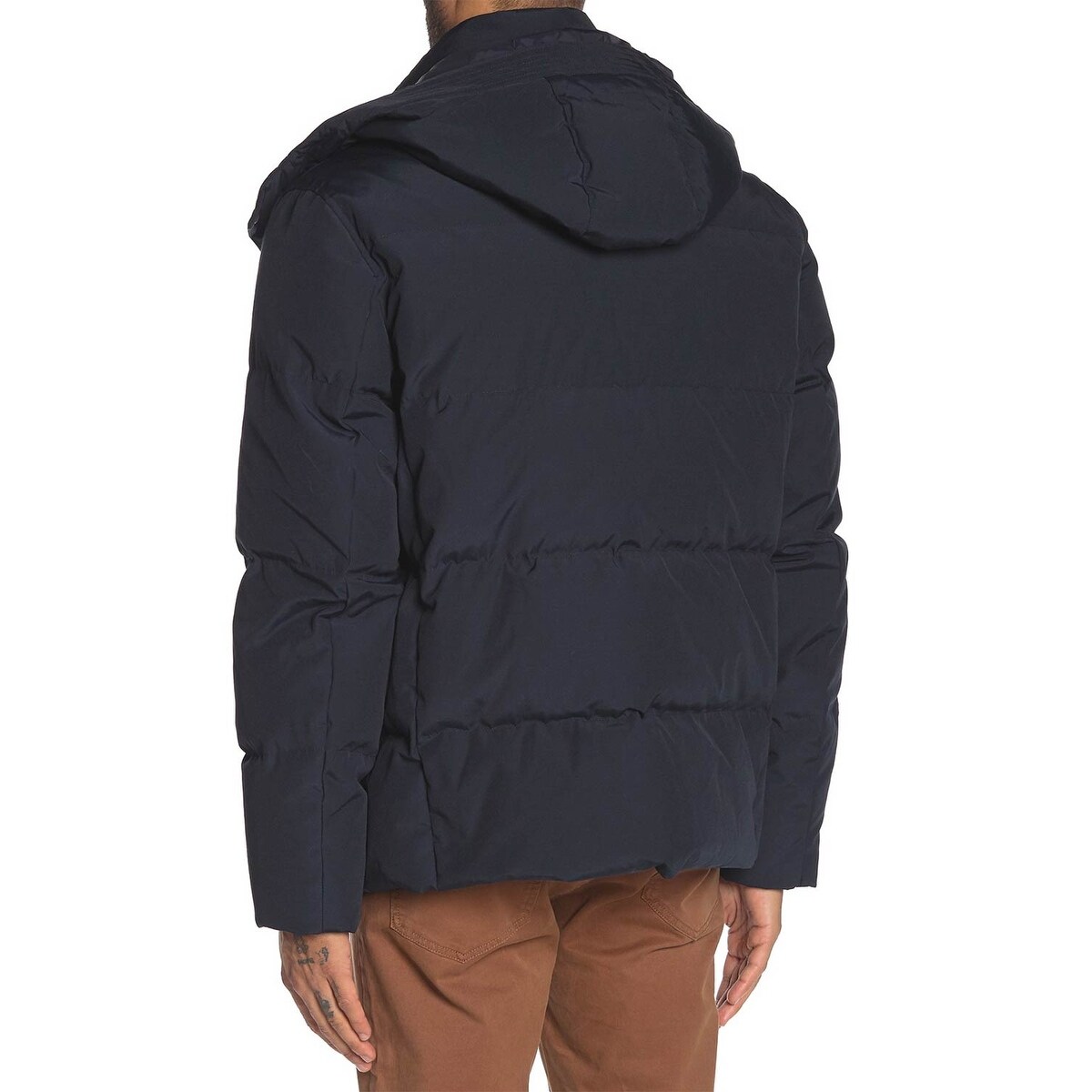 cole haan hooded zip puffer down jacket