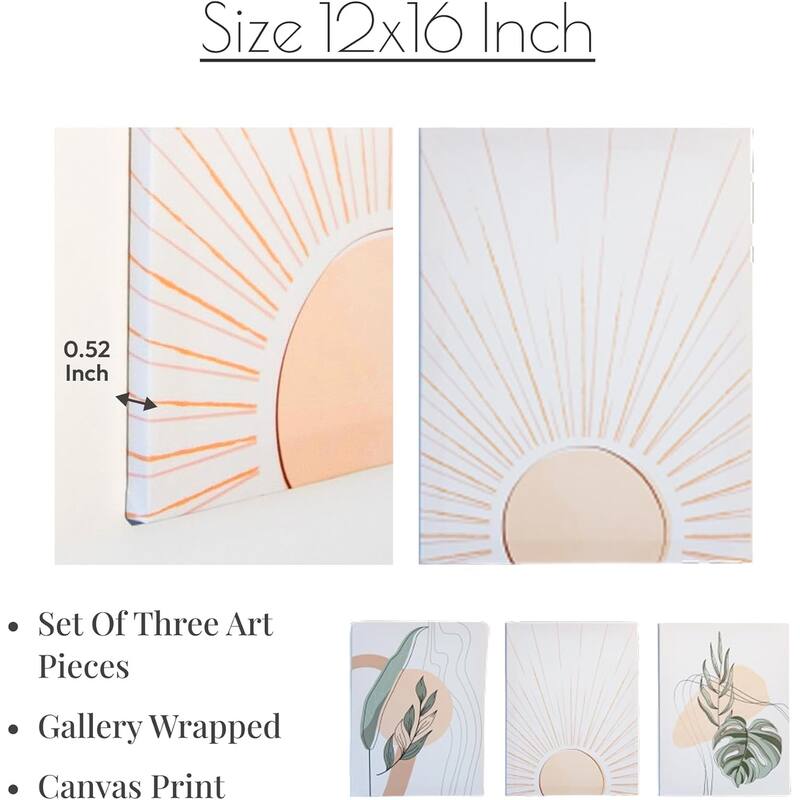 Botanical Boho Decor 3 piece wall art