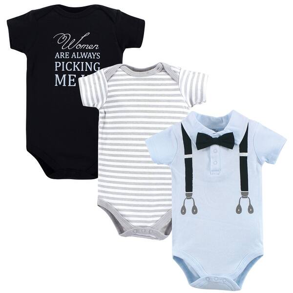 slide 1 of 1, Little Treasure Baby Boy Cotton Bodysuits 3pk, Ladies Man 18-24 Months - Ladies Man